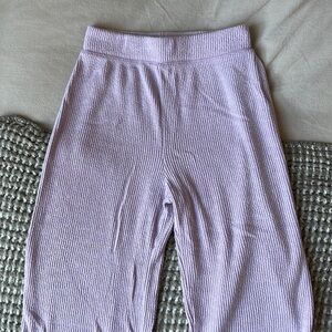 Lilac Ribbed Lounge Pants